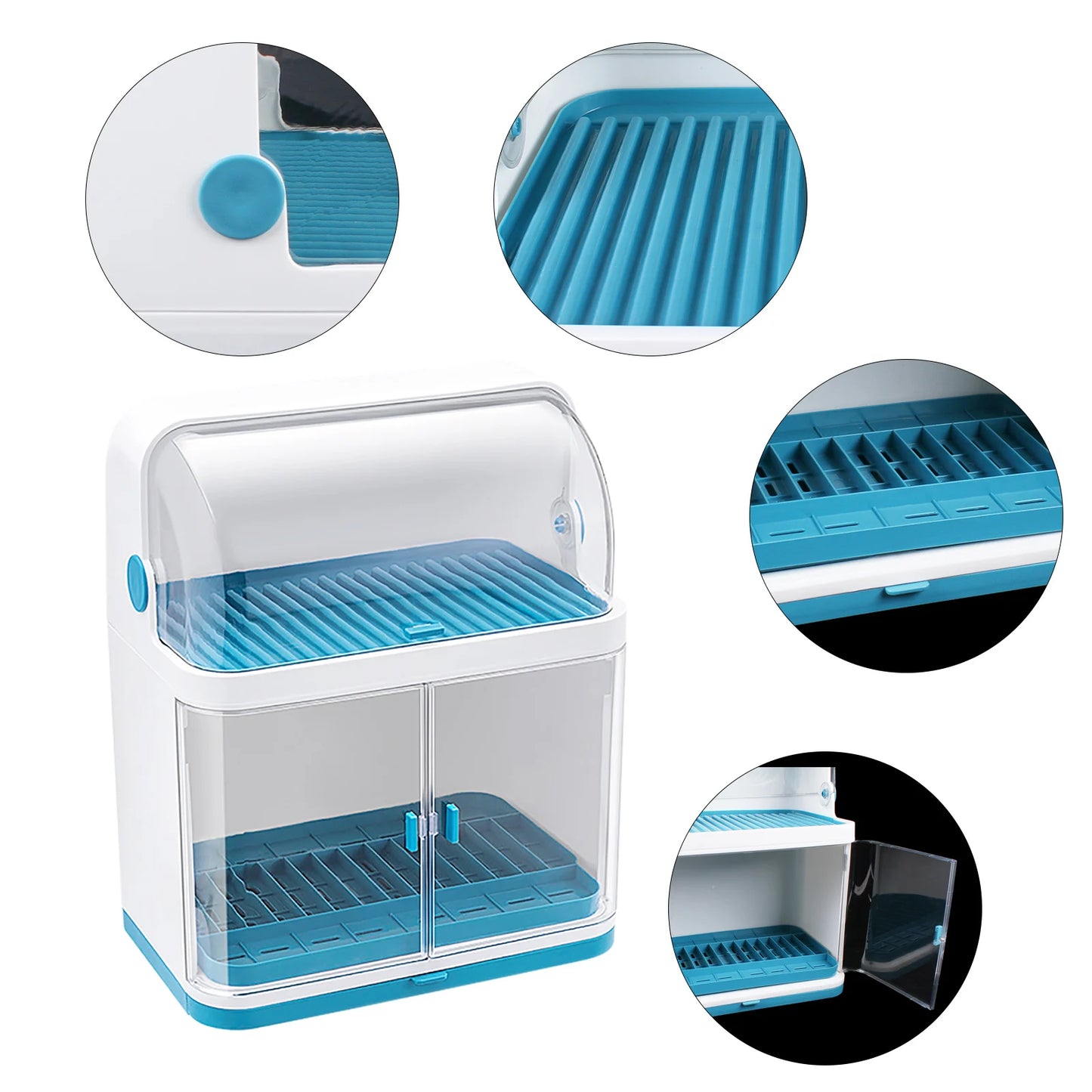 Kitchen Dish Drying Rack Drain 2-Layer Bowl Cup Plate Dish Drying Drainer