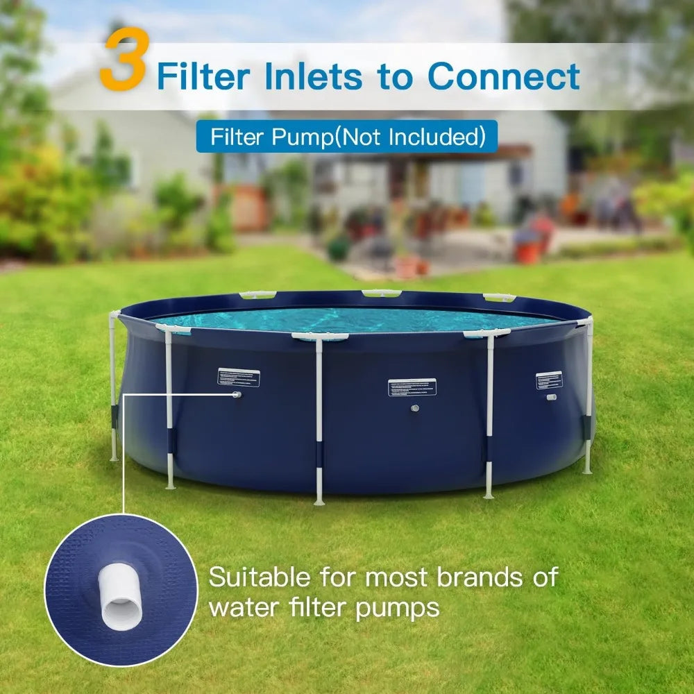 Round Pool 8ft X 30in Steel Frame Above Ground Pool for Outdoor For Kids