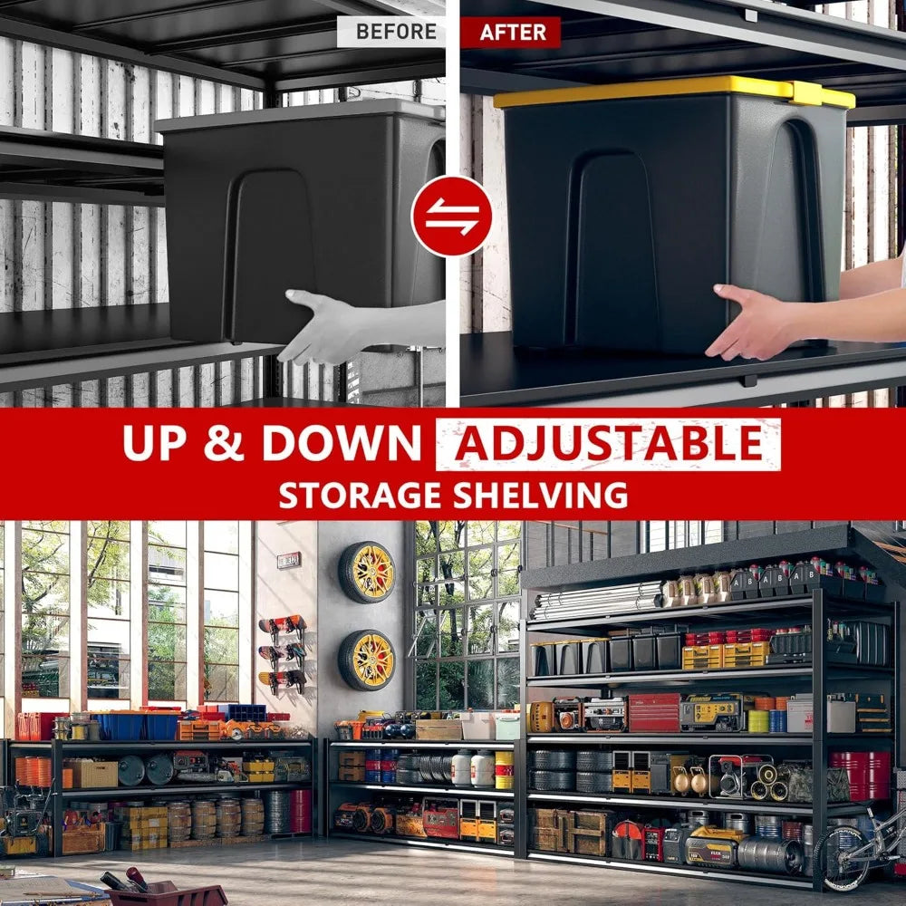 60" W Garage Shelving 3000LBS Heavy Duty Storage Shelves, Adjustable