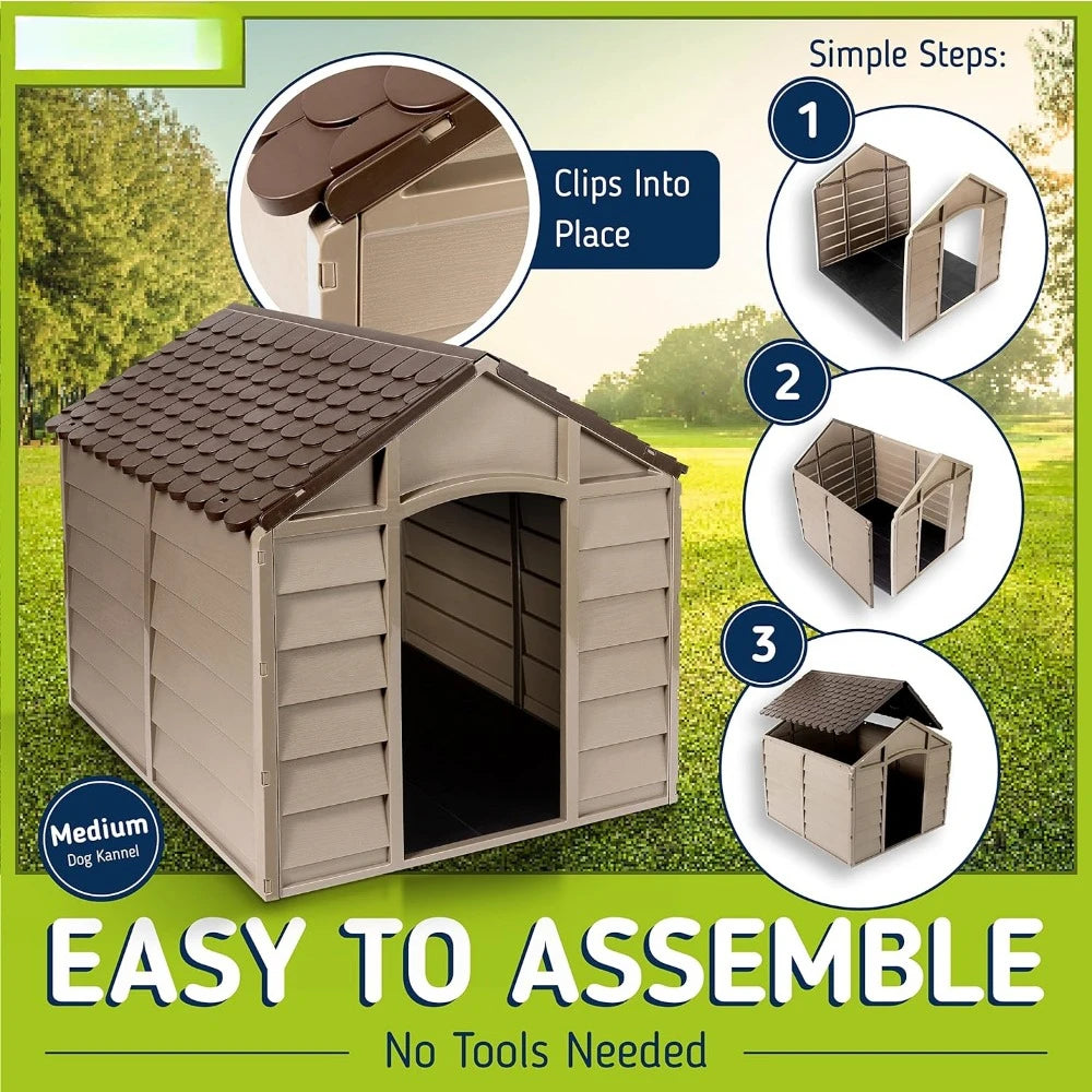 Small Dog Kennel: 1 Outdoor Plastic Pet House