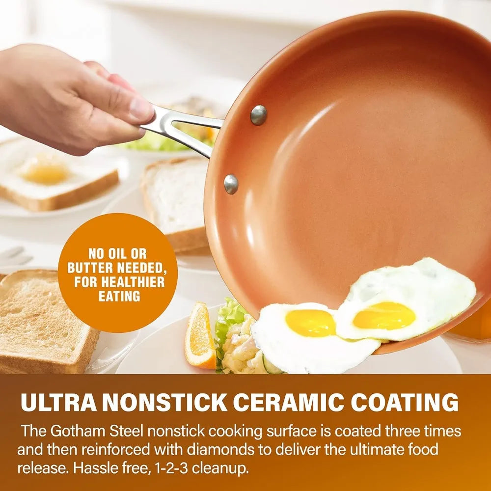 20 Pc Pots and Pans Set, Bakeware Set, Ceramic Cookware Set for Kitchen, Long Lasting Non Stick Pots