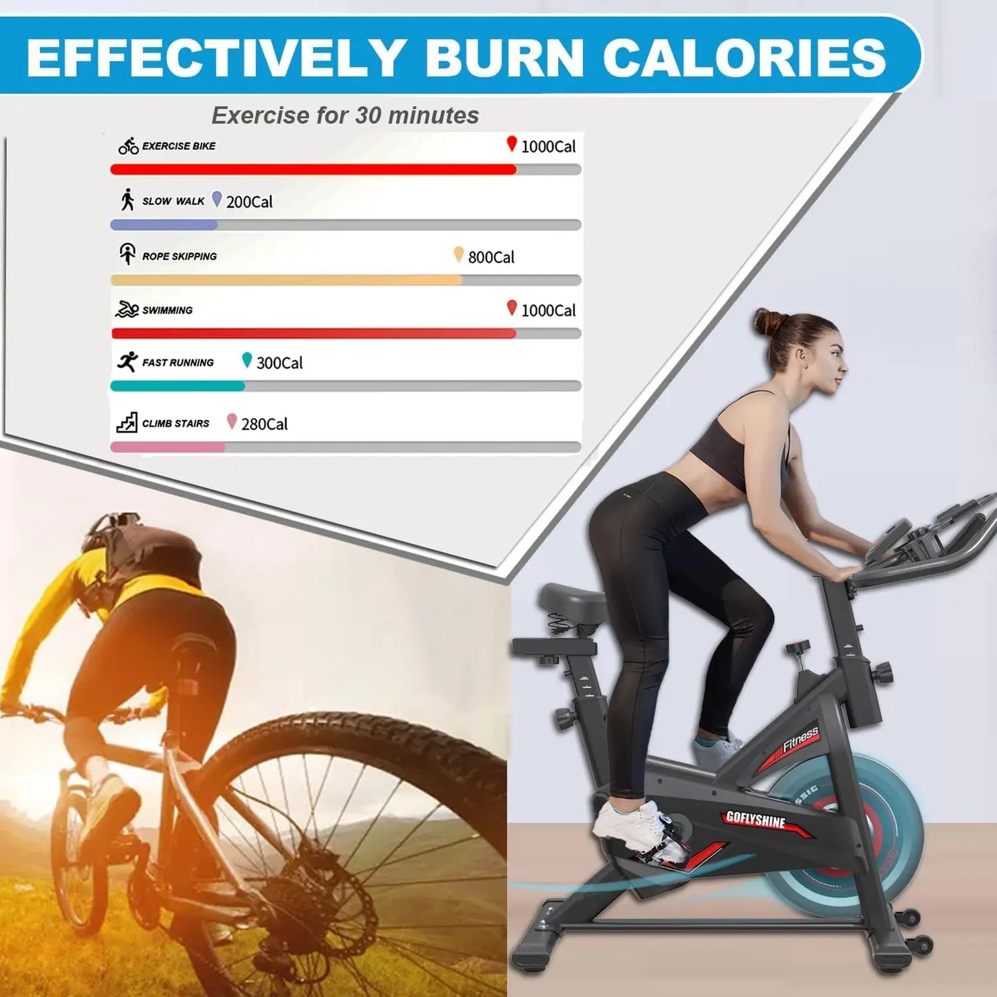 Stationary ,Exercise Bike  Indoor Cycling Bike for Home  Gym,