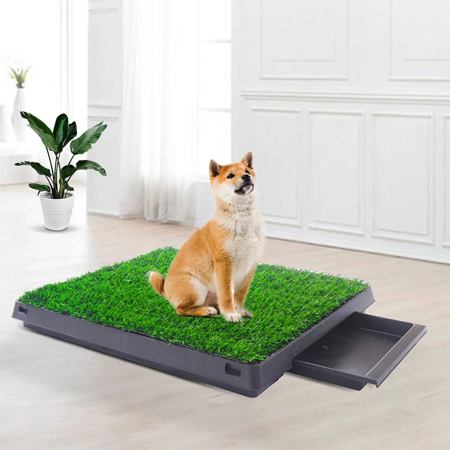 2PCS Realistic Artificial Grass Rug for Pet Potty Training,