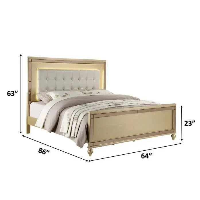 Queen Size Gold 4 Piece Bedroom Set