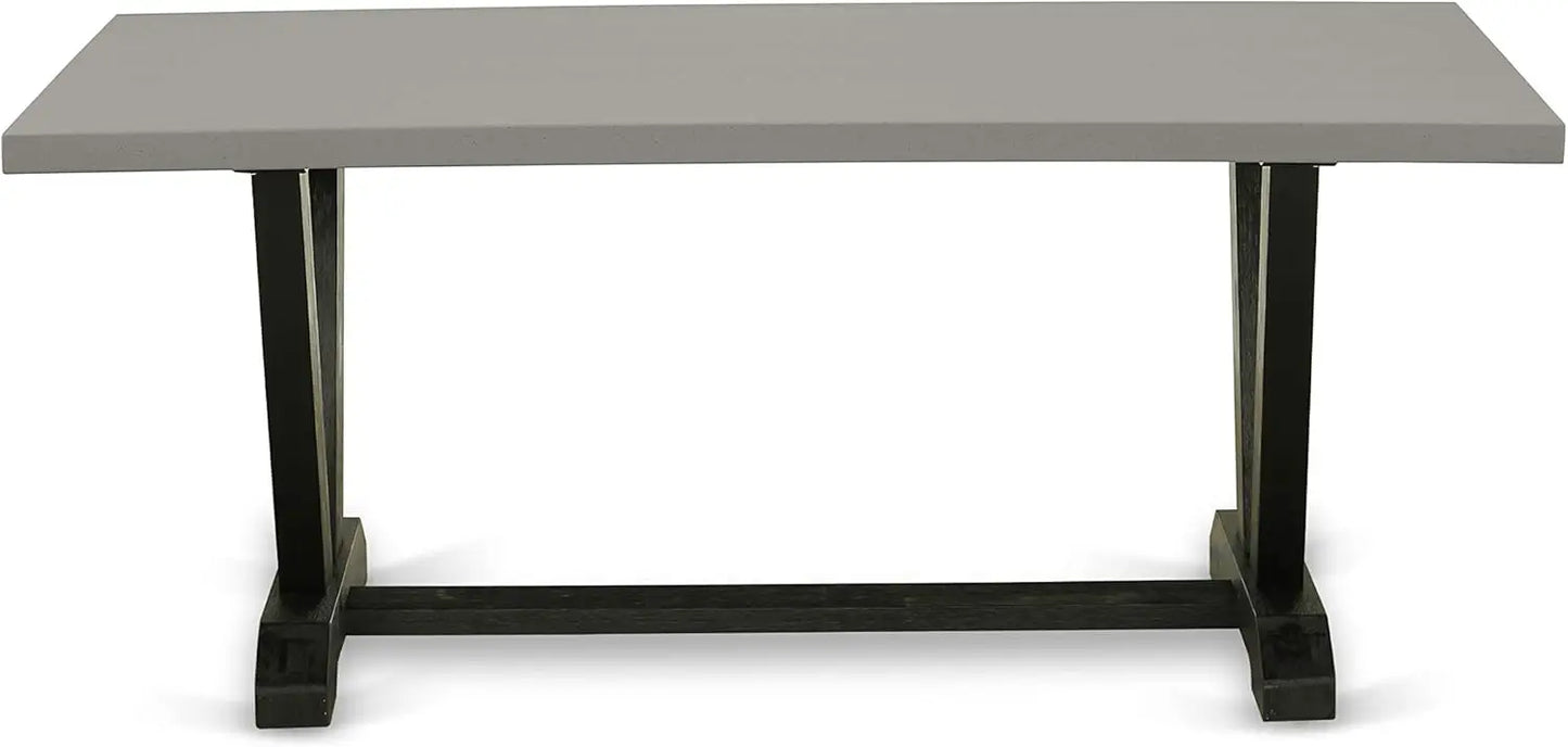 9 Piece Dining Set Includes a Rectangle Wooden Table and 8 Upholstered Chairs