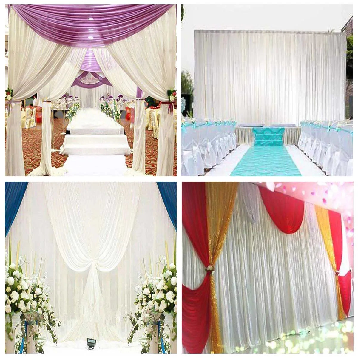 Party Backdrop Curtain White Wedding Background Cloth for Decoration