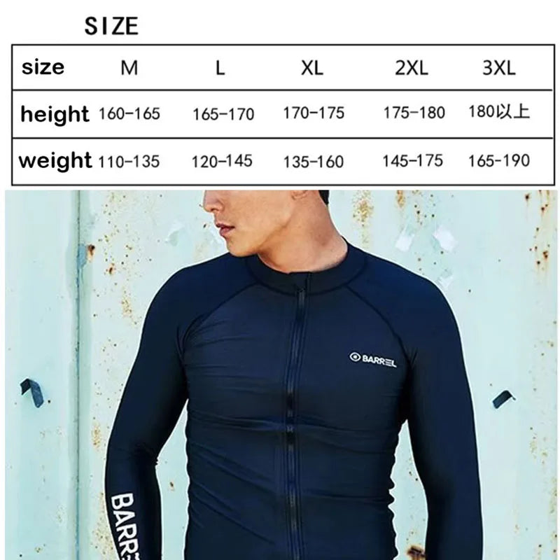 Men Swimsuit Diving Suit Long Sleeve Quick Drying Wetsuit