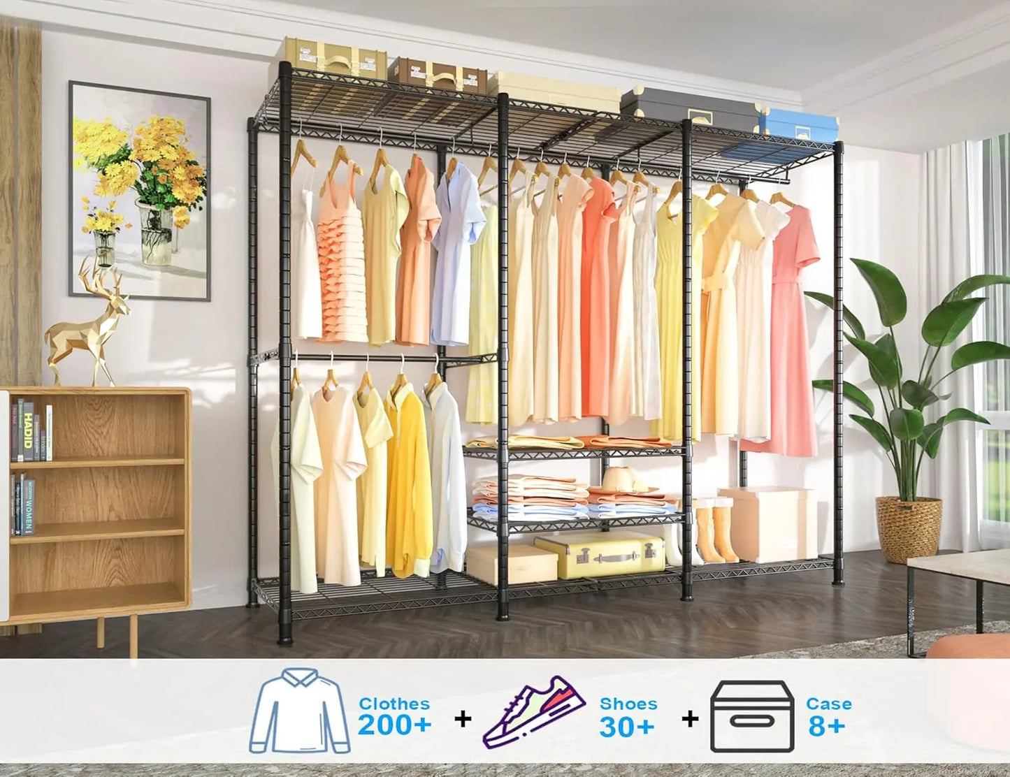 4 Tiers Freestanding Heavy-Duty Closet Organizer and Storage System