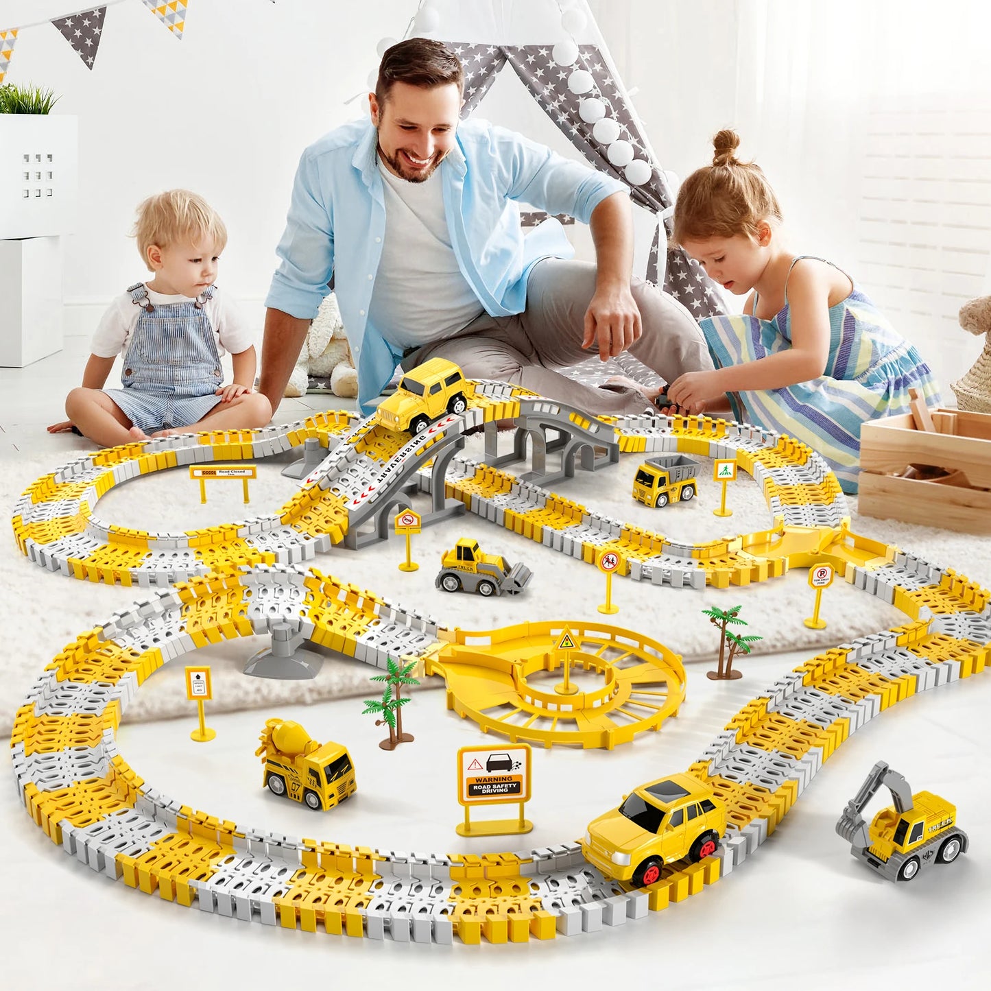 Toddler Boy Toys 236 PCS Race Tracks Toys Gifts for 3 4 5 Year Old