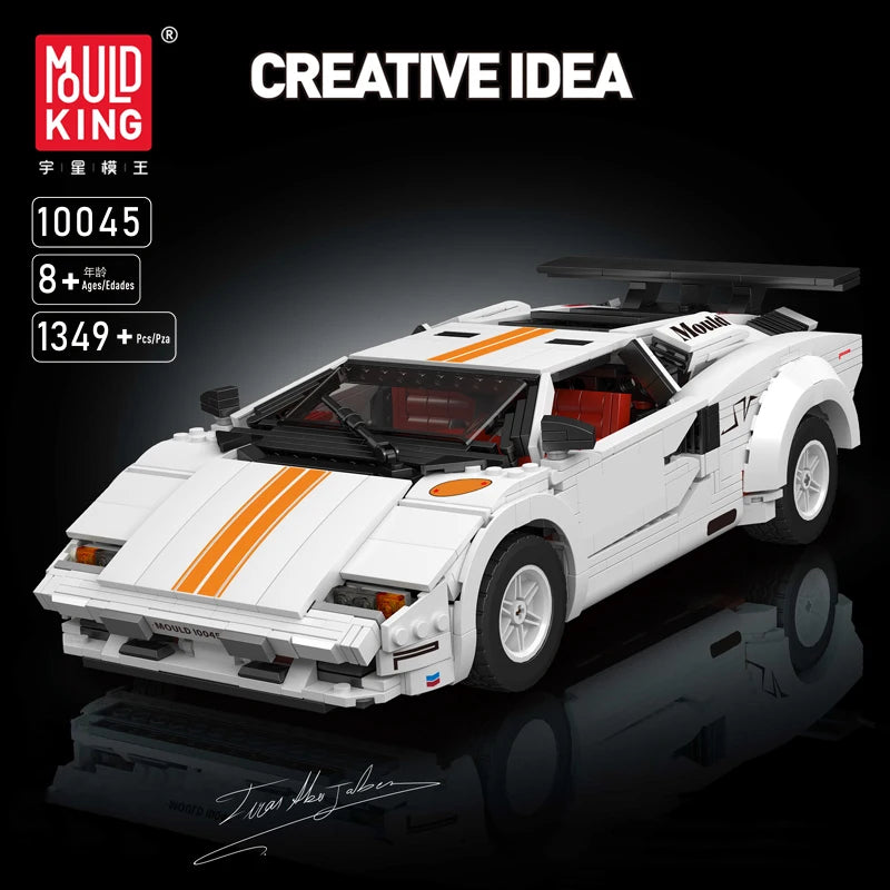 MOULD KING 10045 Technical Car  MOC 82416 Countachs Speed Super Car DIY Building Blocks  For Kids