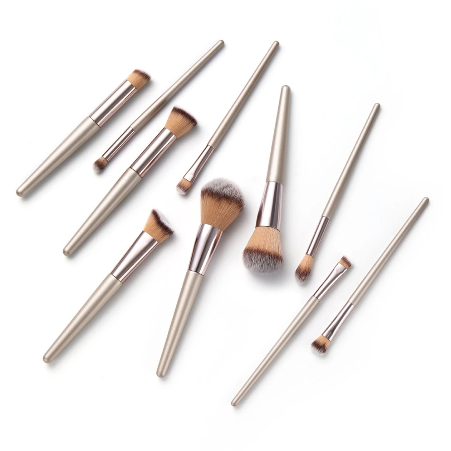 Gold Color 10-Piece Makeup Brush Set