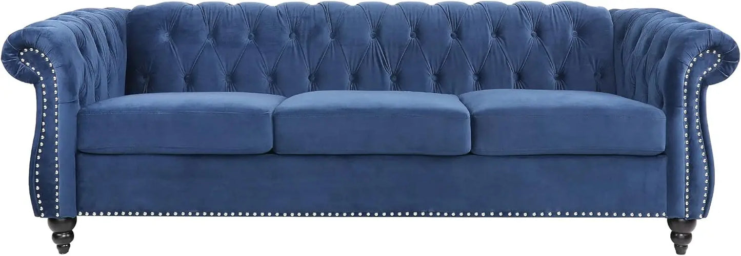 Velvet Sofa, Large Sofa Classic Tufted Chesterfield Settee