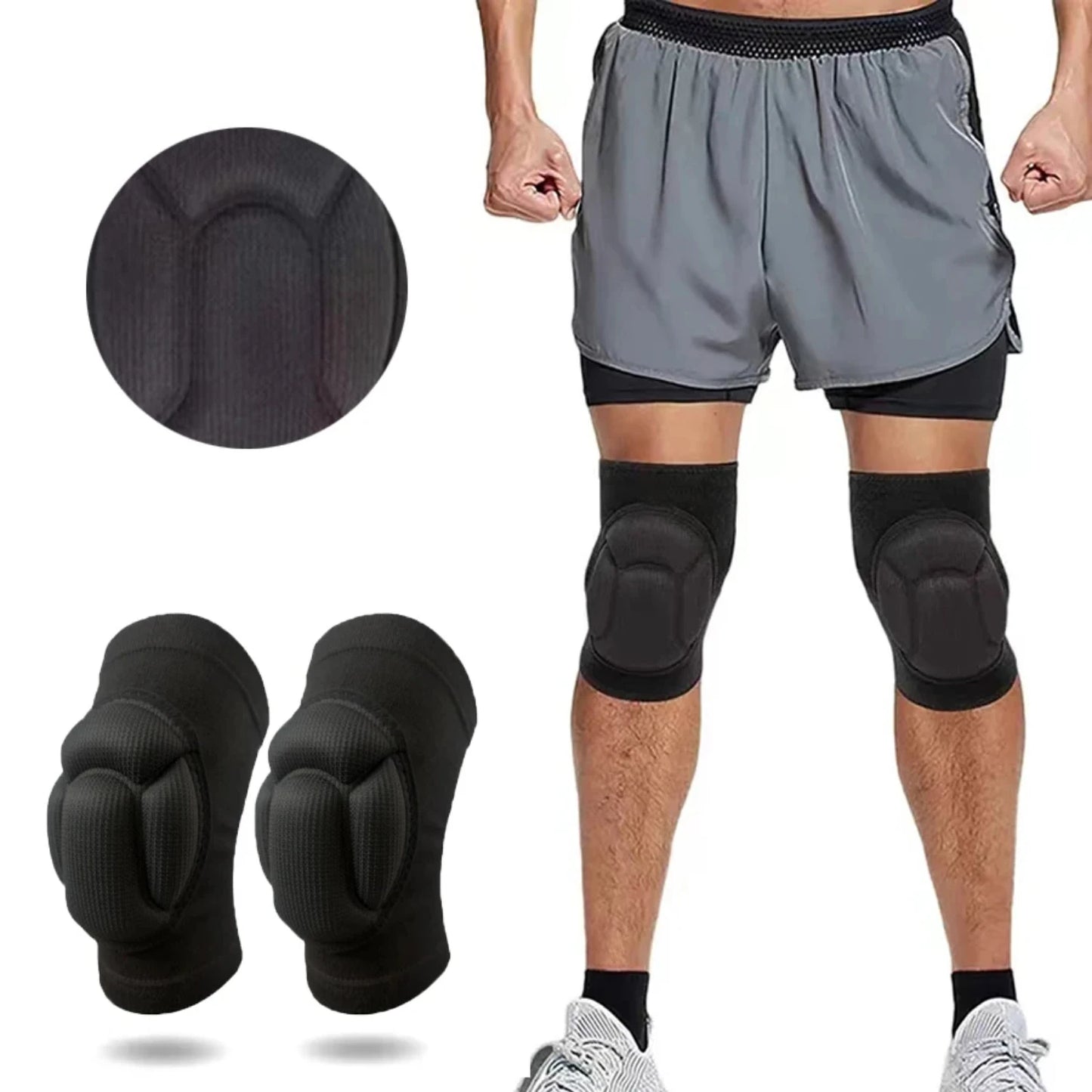 1Pair Thickened protection Sports Kneepad Men Elastic  Support Fitness Gear