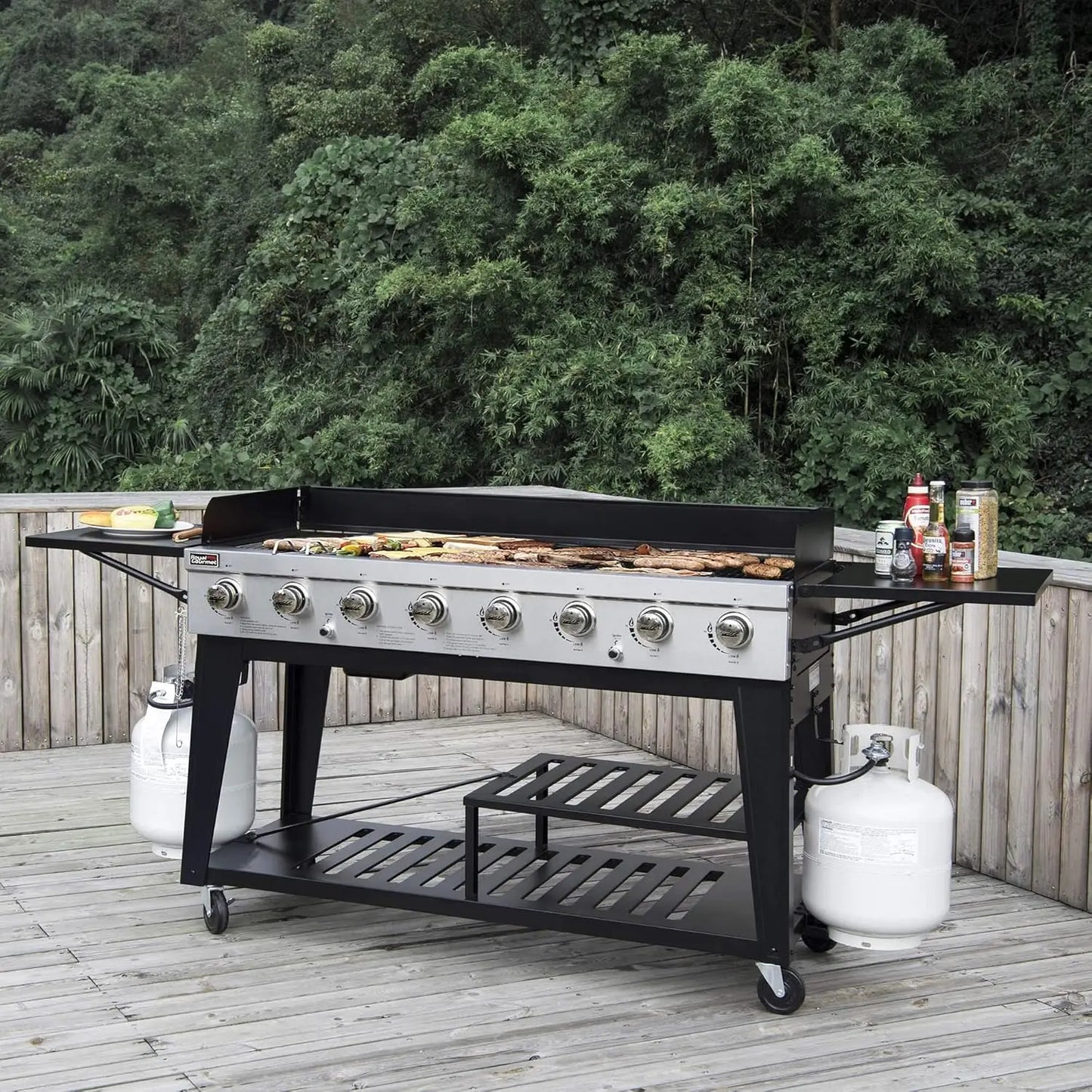 8-Burner Gas Grill 104,000 BTU Liquid Propane Grill Independently Controlled