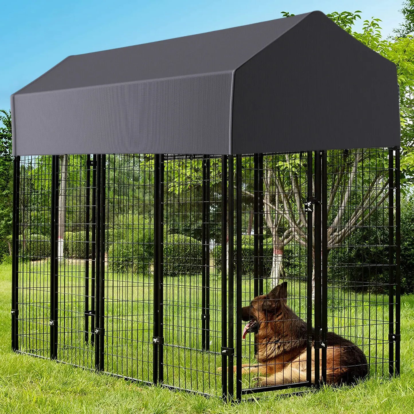 Oversized Large Dog Kennel Outdoor with Anti-UV Waterproof Cover Dog Playpen