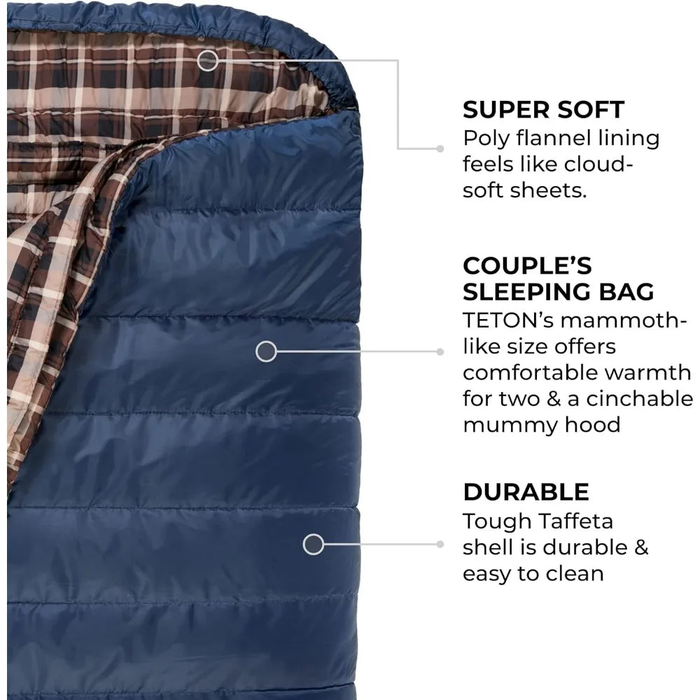 Mammoth, 20 Degree and 0 Degree Sleeping Bags, Double Bag, A Warm Bag t