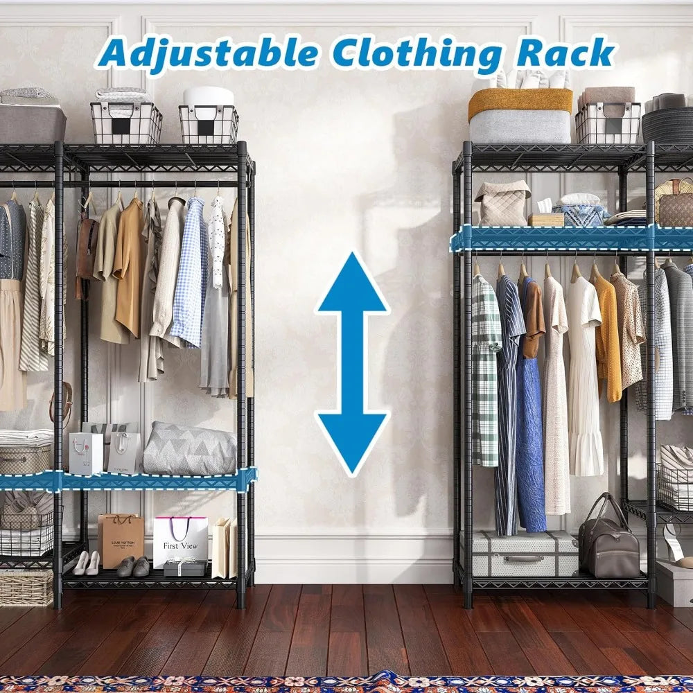 Clothes Rack, 8 Adjustable Feet, Load Capacity Up To 795 Lbs