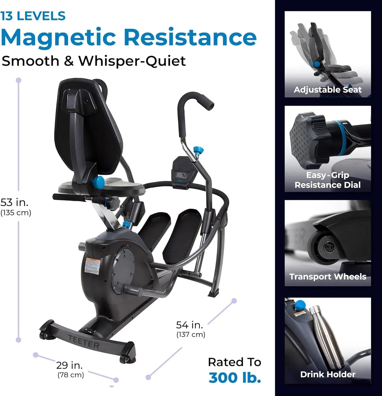 FreeStep LT1 Recumbent Cross Trainer Stepper