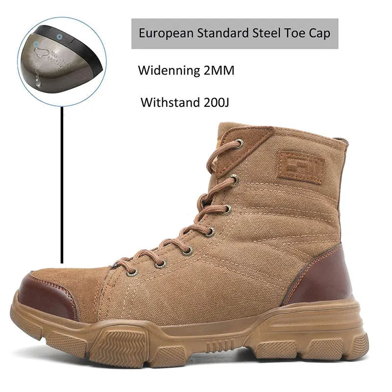 Steel Toe Boots for Men Work Boots Indestructible Work Shoes 36-48