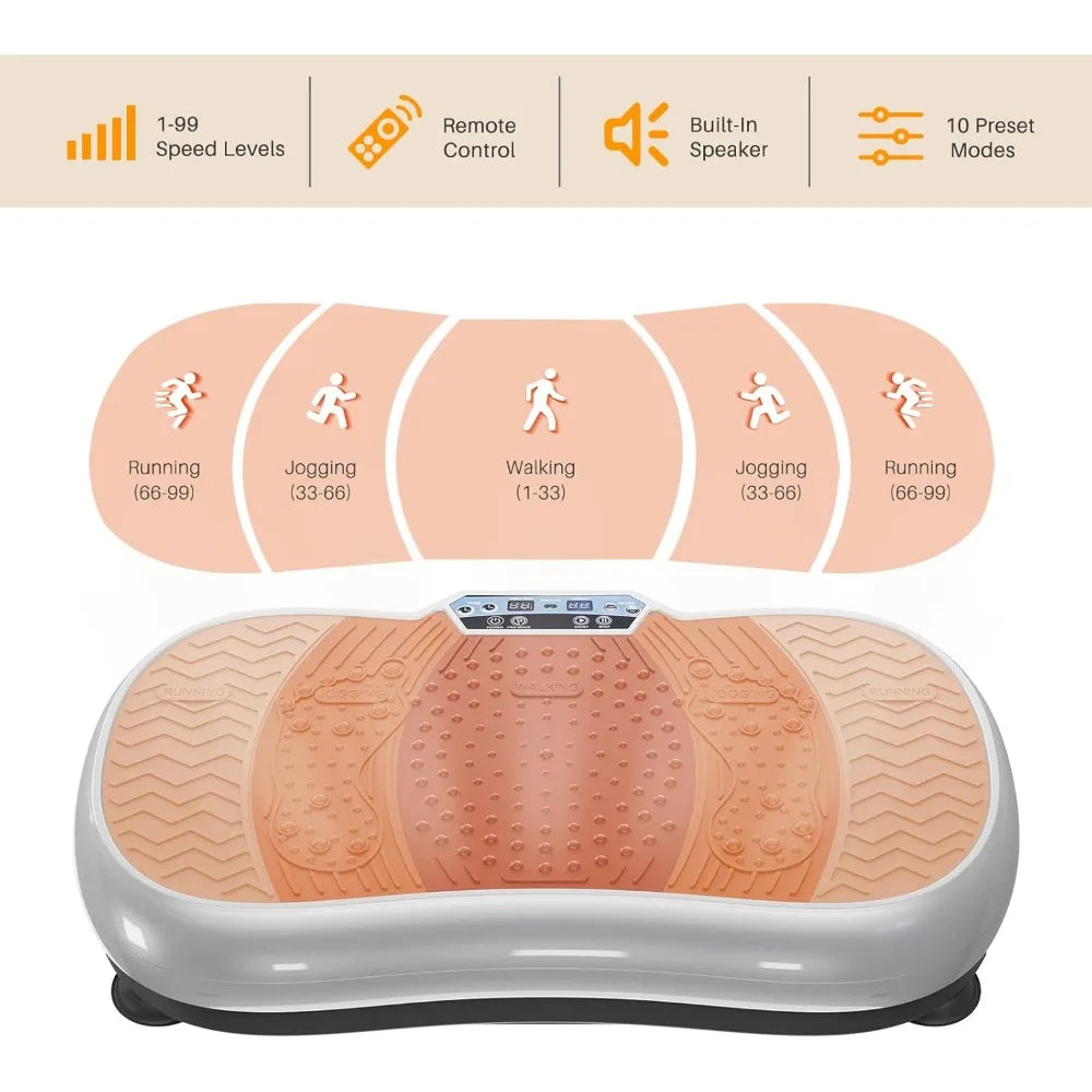 Vibration Plate Exercise Machine 10 Modes,  Whole Body Workout Vibration Fitness  Bluetooth Speaker