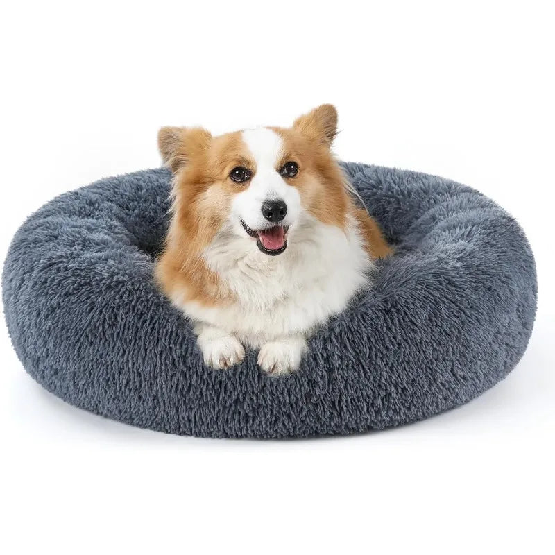 Dog Bed for Small Medium Dog, 30 inches Bed Machine Washable, Non-Slip Fur Large Cat Bed