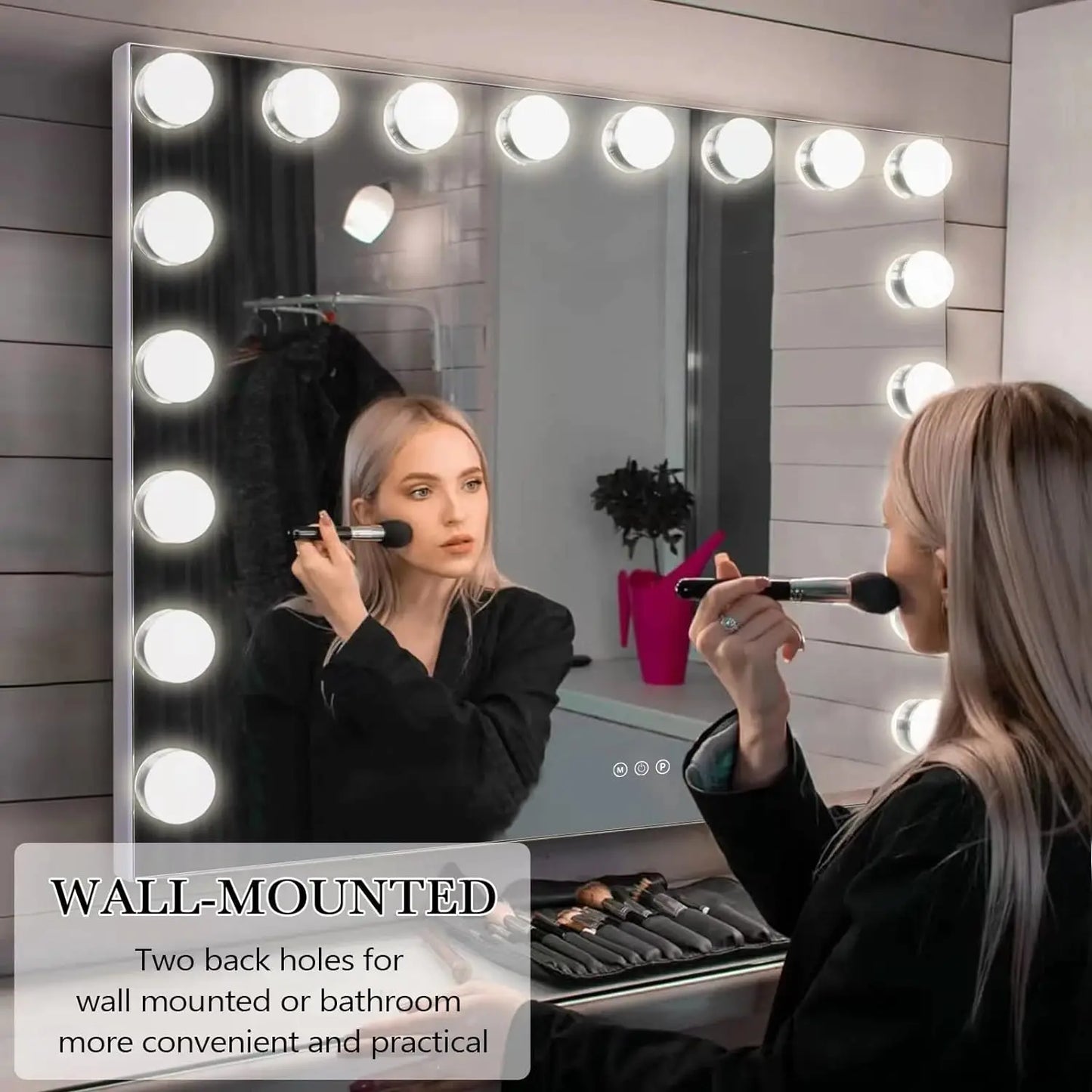 Vanity Mirror with Lights-Large Makeup Mirror Hollywood Lighted  Color Modes, Touch Control,