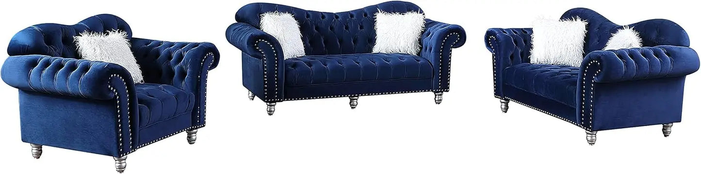 Chesterfield Sofa, Chair and Loveseat for Living Room Furniture Sets,