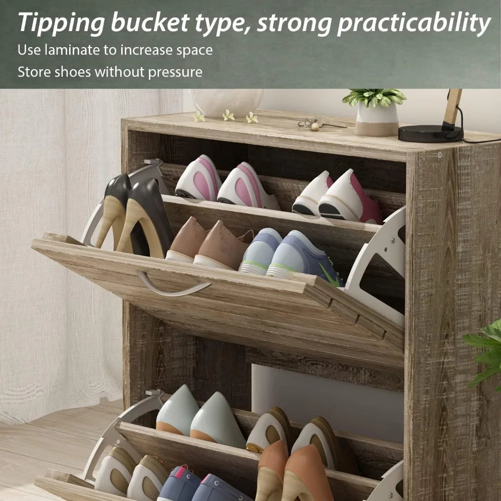 Shoe Storage Cabinet with 2 Flip Drawers