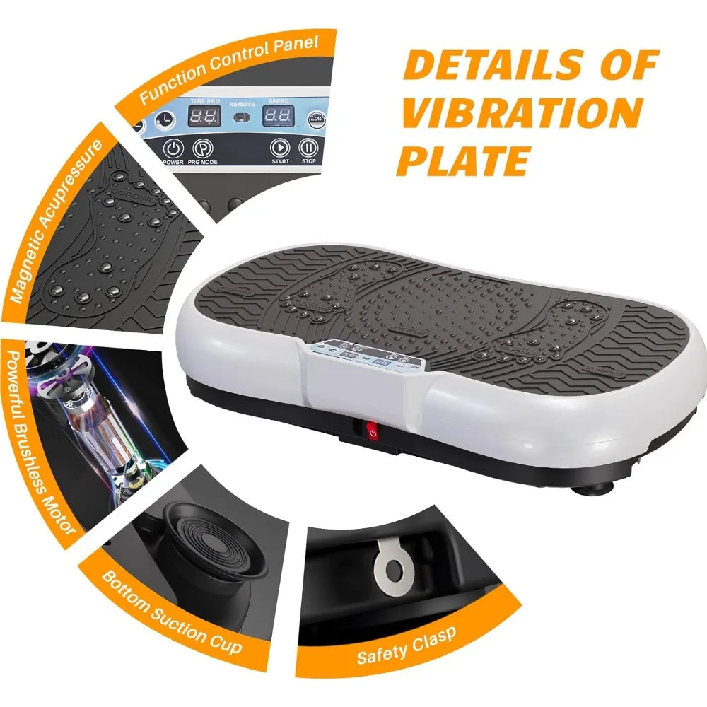 Vibration Plate Exercise Machine 10 Modes,  Whole Body Workout Vibration Fitness  Bluetooth Speaker