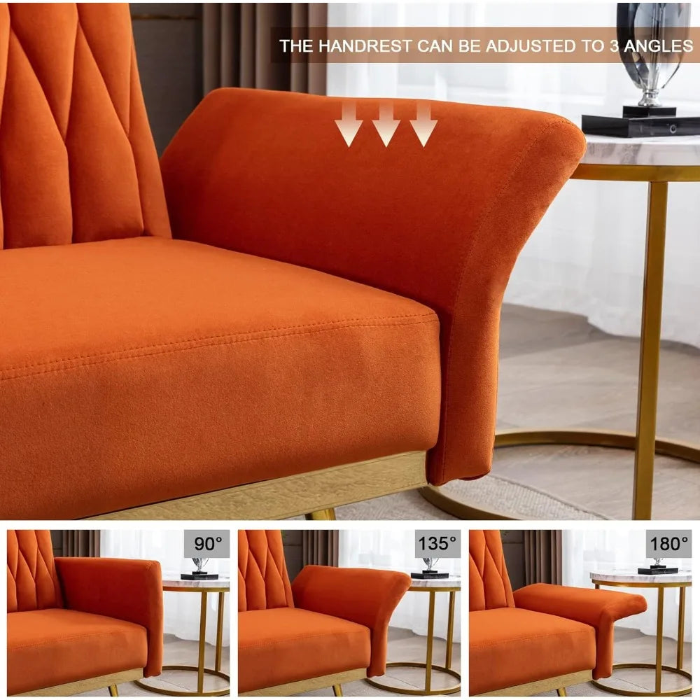 Futon Sofa Bed 70 Inch Width (Orange) Home Furniture