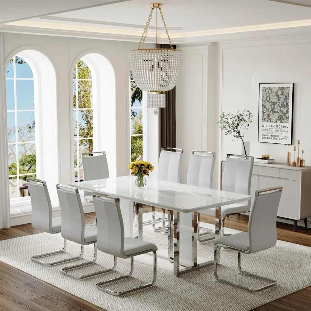 Dining Table Set for 8, Counter Height Dining ,  9 Piece.