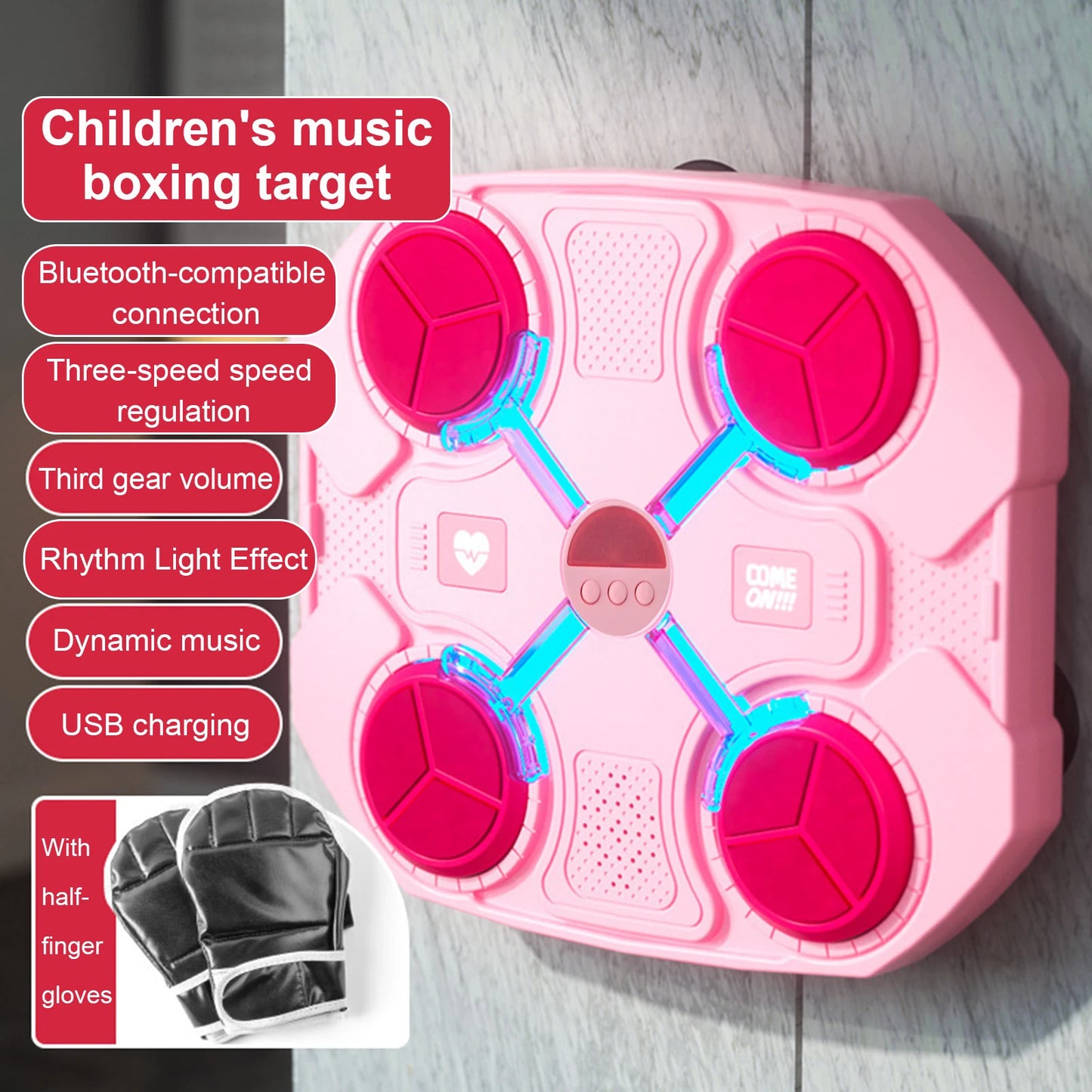 Stress Toy Children Music Boxing Machine Smart Bluetooth- Boxing Pads Workout Wall Target Punching