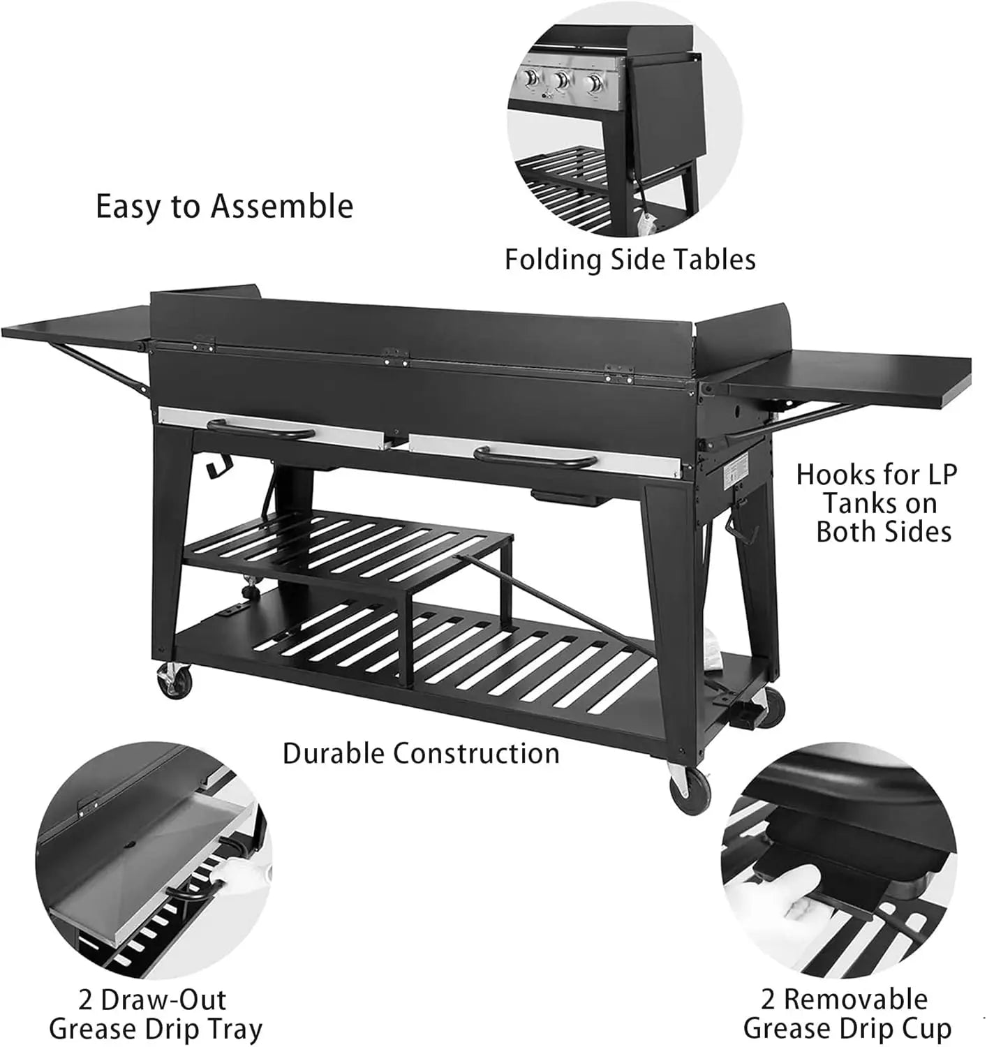 8-Burner Gas Grill 104,000 BTU Liquid Propane Grill Independently Controlled