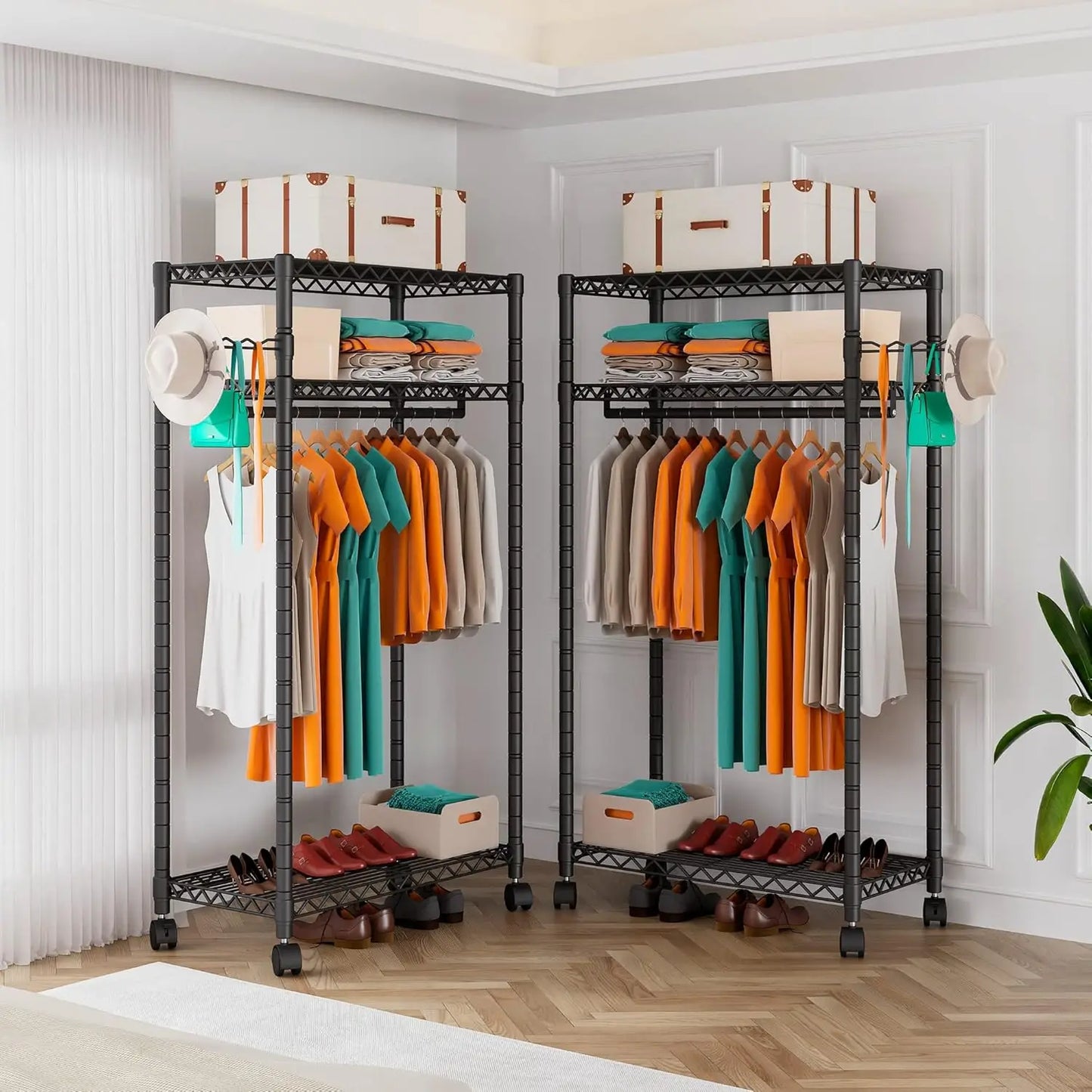 Rolling Garment Rack' HEAVY DUTY