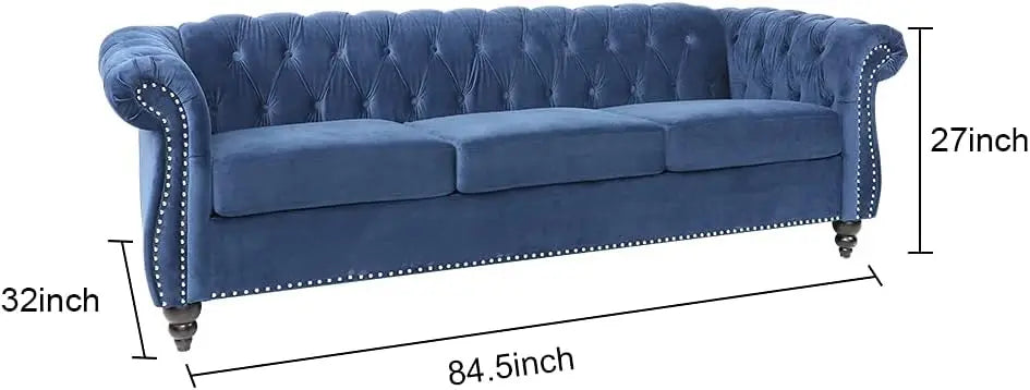 Velvet Sofa, Large Sofa Classic Tufted Chesterfield Settee