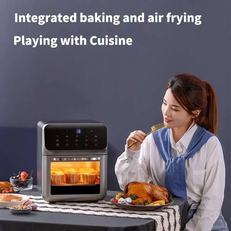 12L Electric Air Fryer Large Capacity Multi-function Convection Oven Deep Fryer 1300W