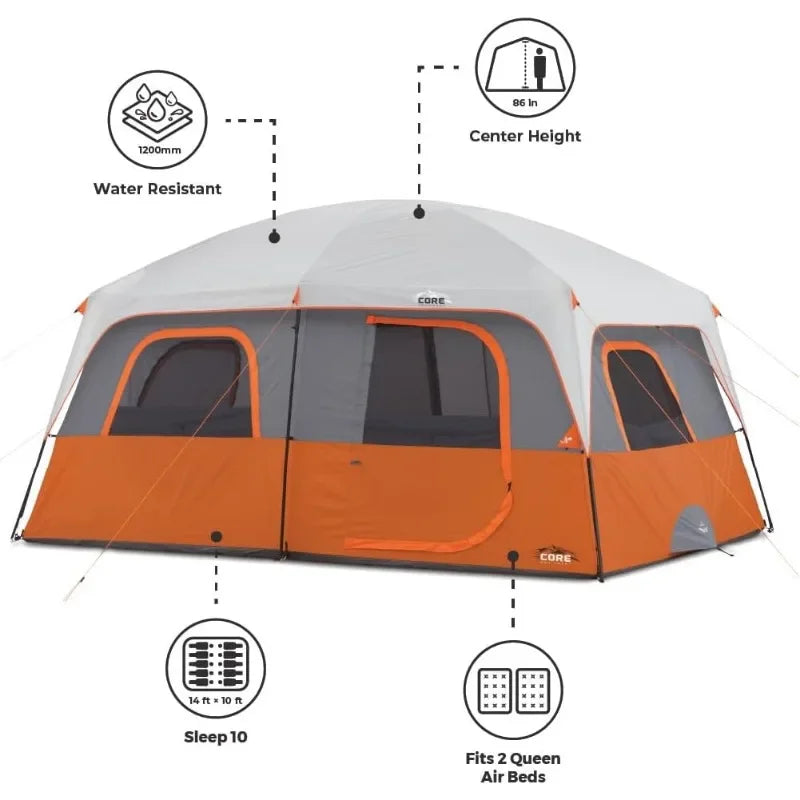 10 Person Tent Large Multi Room Tent