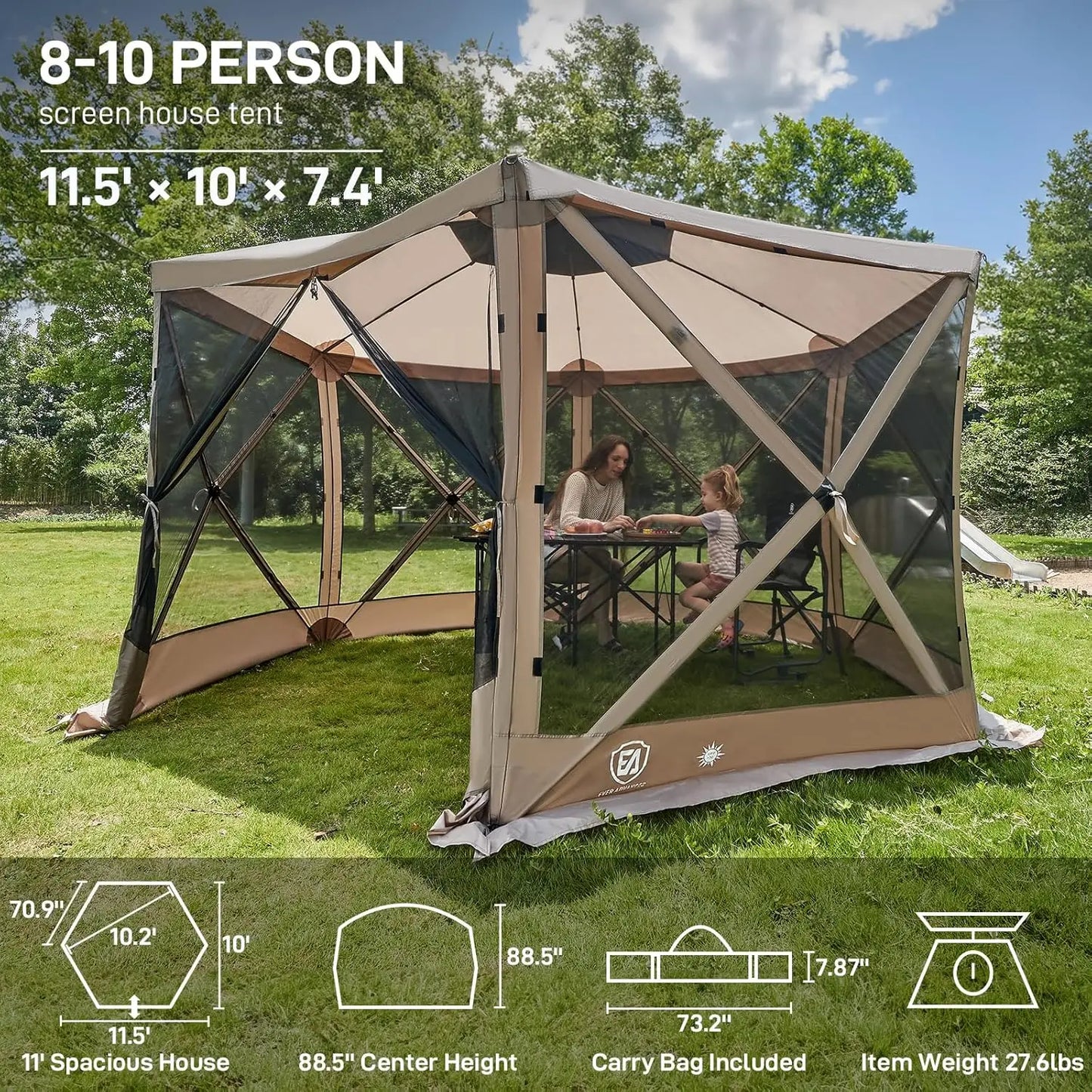 Pop Up Gazebo Screen House Tent for Camping