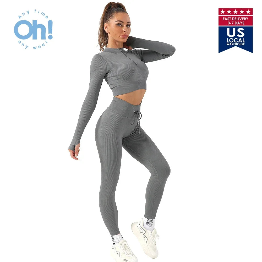 Seamless Gym Clothing Workout Clothes for Women Set High Waist For  Fitness