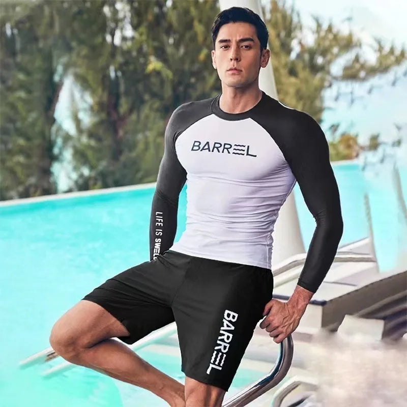 Men Swimsuit Diving Suit Long Sleeve Quick Drying Wetsuit