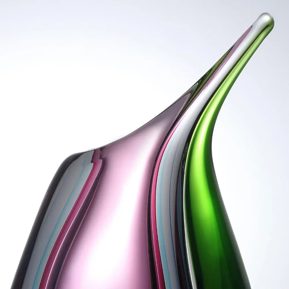 Hand-blown Multi-color Teardrop Art Glass Vase for Centert