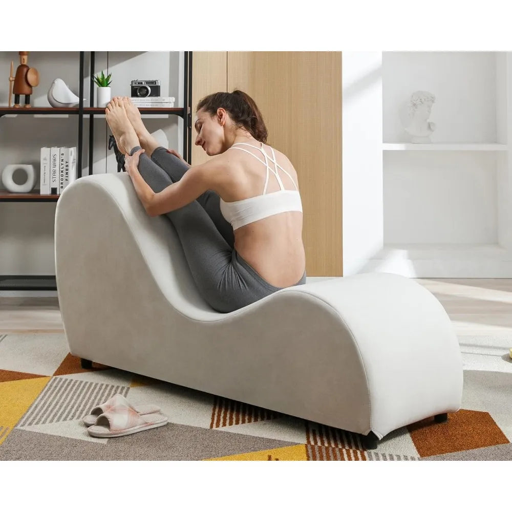 Chaise Lounge, Curved Yoga Chaise Lounge for Adults Relaxing Stretching and Exercising Indoor Meditation