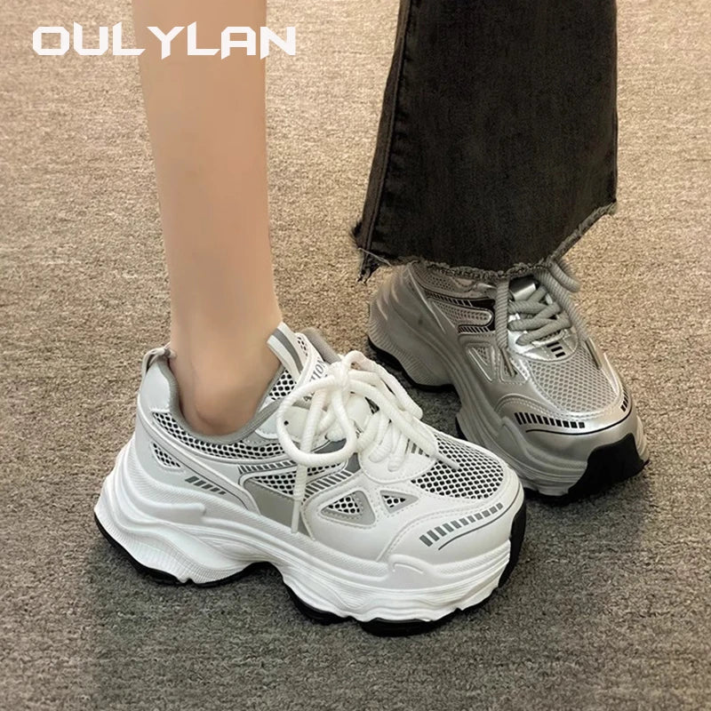 Women's Chunky Sneakers  Thick Sole Shoes Female Sports Running Shoes