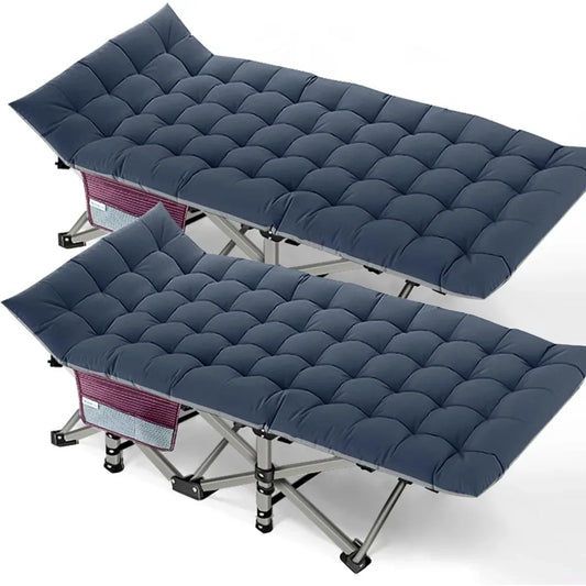 Folding Camping Cots for Adults, 2 Pack Heavy Duty with Carry Bag,