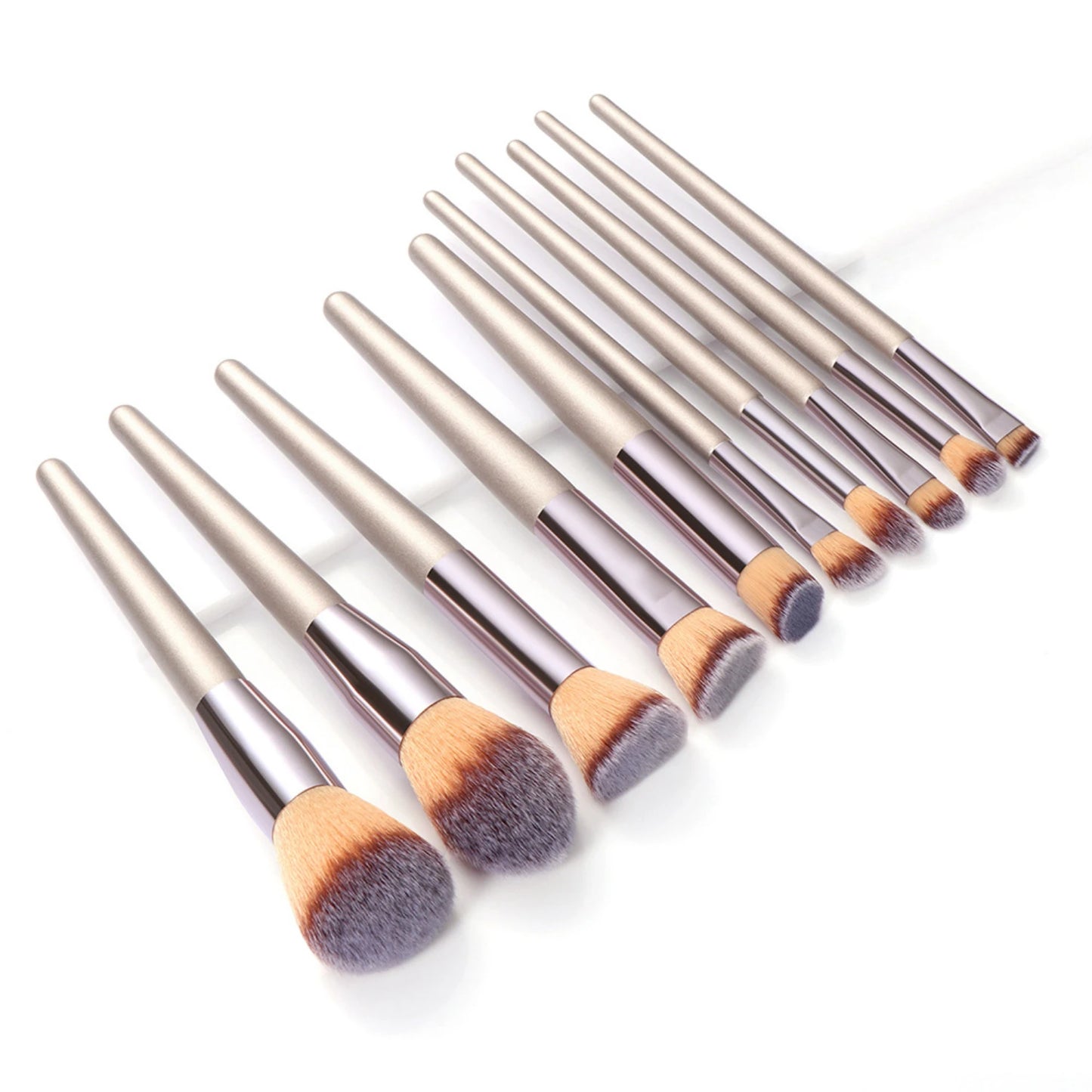 Gold Color 10-Piece Makeup Brush Set