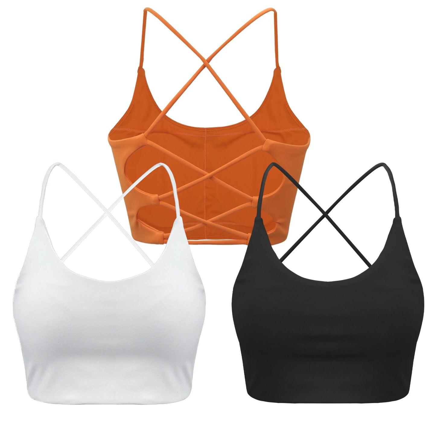 3 PCS Sports Bra for Women, Summer Criss Cross Bra Removable Pads