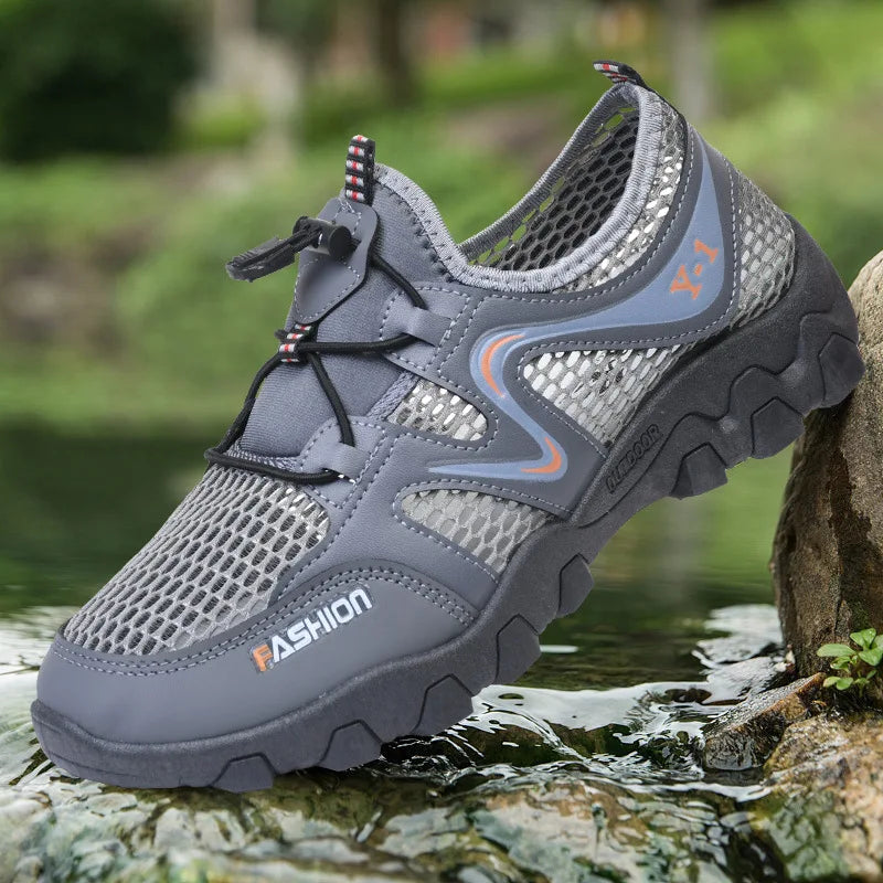 Fishing Wading Shoes for Men Summer Outdoor Breathable Mesh Hiking Sneakers