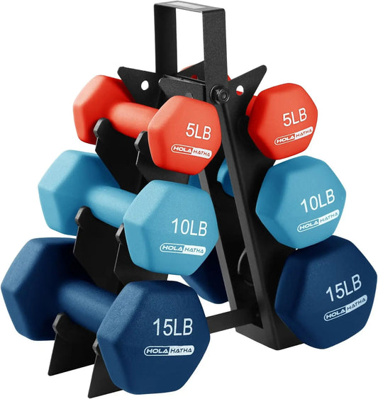 Dumbbell Free Hand Weight Set with Storage Rack, Ideal for Home Gym Exercises to Gain Tone and Definition