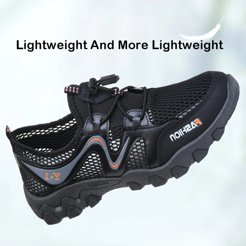 Fishing Wading Shoes for Men Summer Outdoor Breathable Mesh Hiking Sneakers