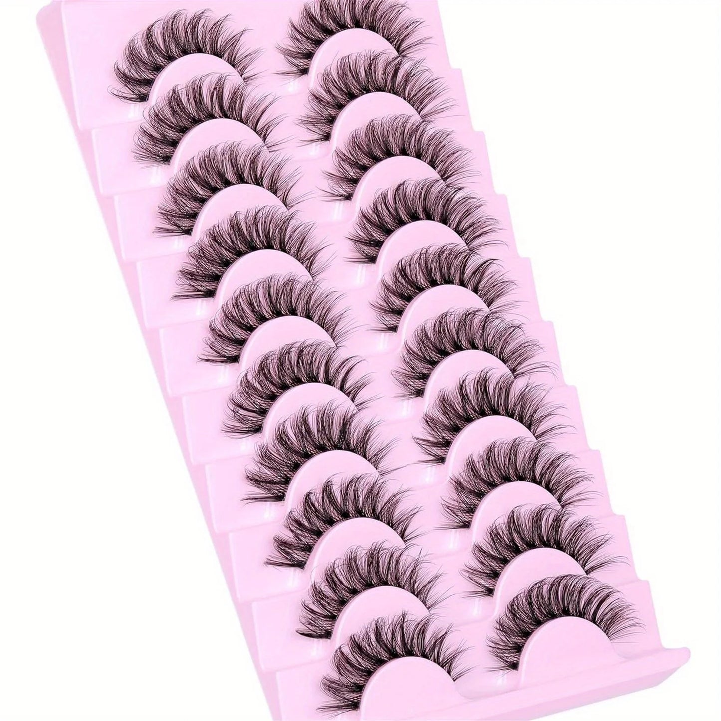 3Boxes(30Pairs)  False Eyelashes 3D Volume Strip Lashes D  with Clear Band Eye Lashes